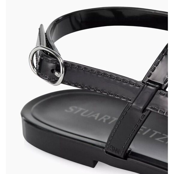 stuart weitzman New Solid Black Jelly Flat Thong Sandals 7 - Picture 6 of 8
